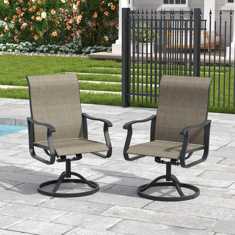 Chaises de patio pivotantes et berçantes, Brun