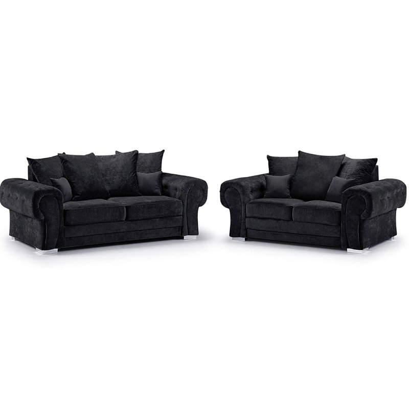 Desilva 2 - Piece Living Room Set, Black