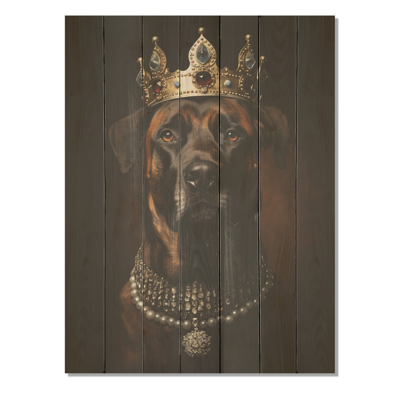 Chien de montagne royal couronné - impression sur bois, H 20 po x l 10 po