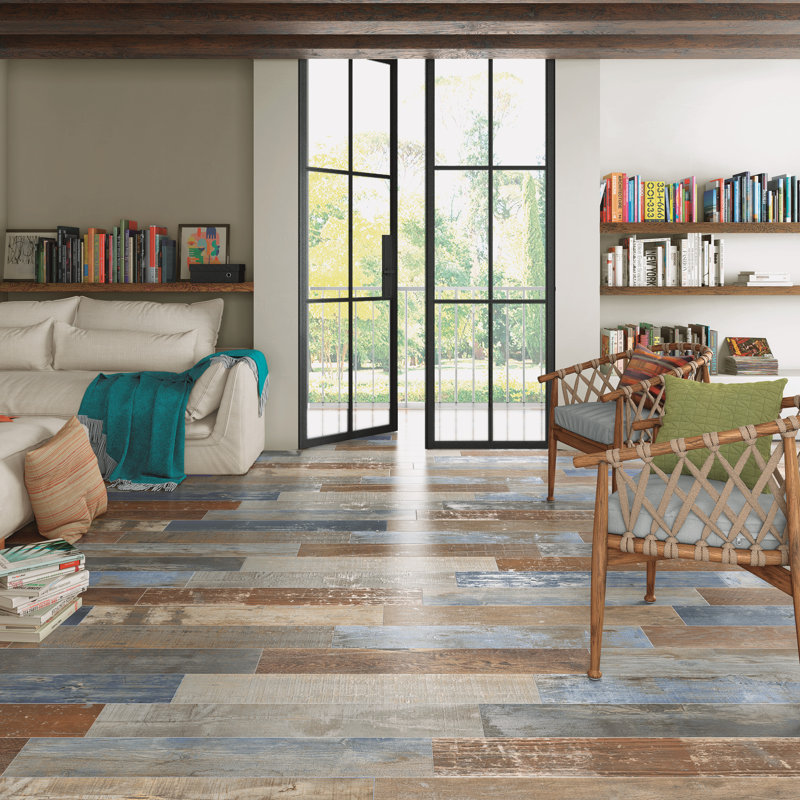 Coleur 6" x 35" Porcelain Wood Look Floor and Wall Tile