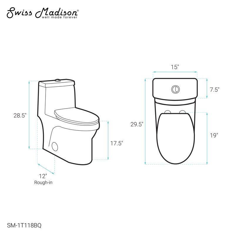 Toilette allongée une pièce à double chasse Virage 1,1 / 1,6 gpc Virage, Bisque brillante, Haut
