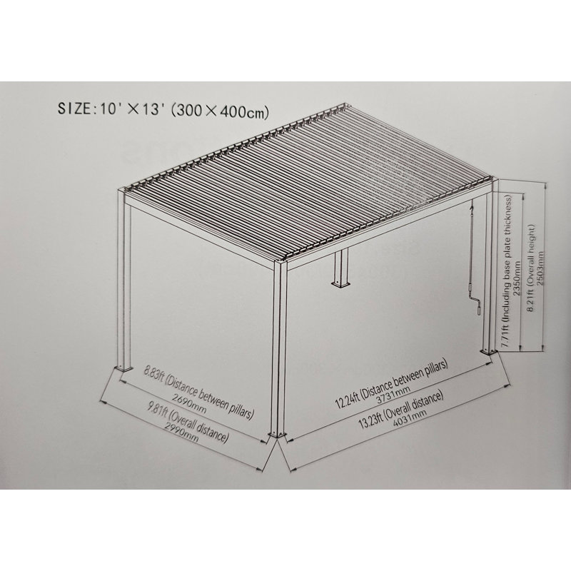 Aluminium Pergola  Canopy Gazebo Outdoor Sun Shade Shelter for Grill Patio Deck Dark Grey