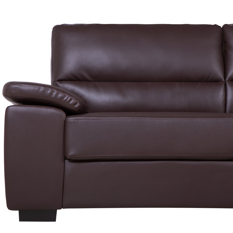 Milla 3 Seater Faux Leather Sofa, Brown