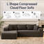 Canapé compressé sans squelette en chenille - sans assemblage, éponge haute densité, conception peu encombrante pour les appartements et les salons-123408404