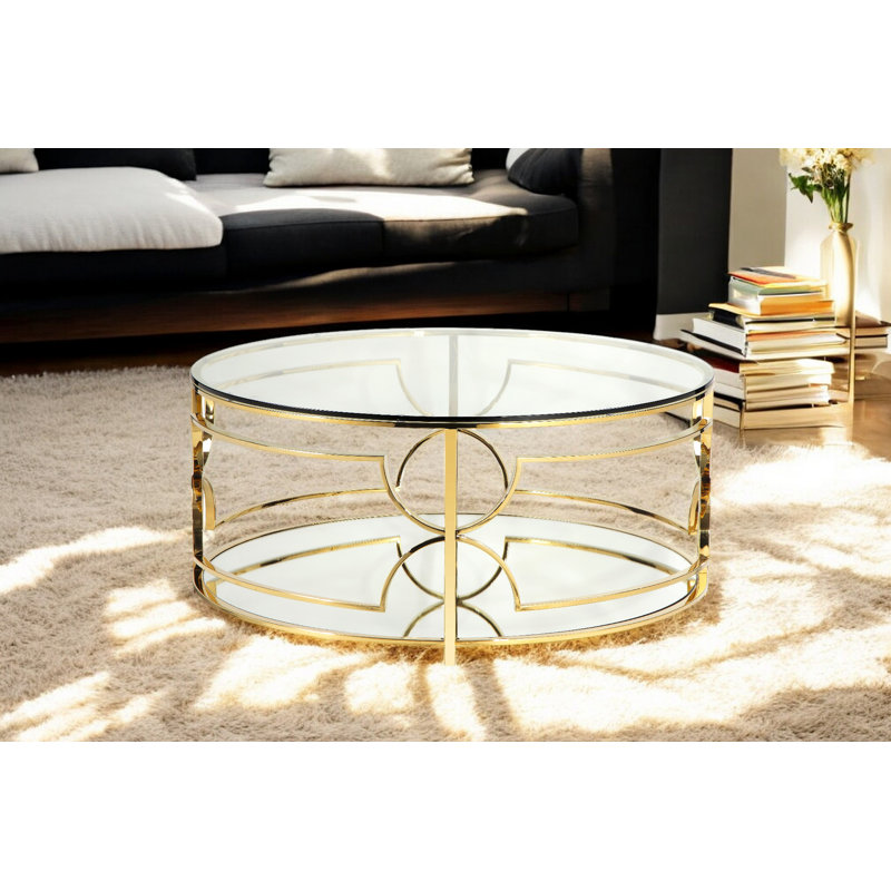 Coffee Table, High Polish Gold