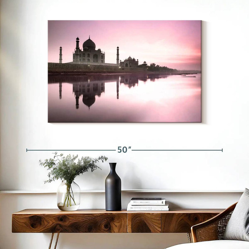 Kavia Taj Mahal From Yamuna River, 26" H x 39" W