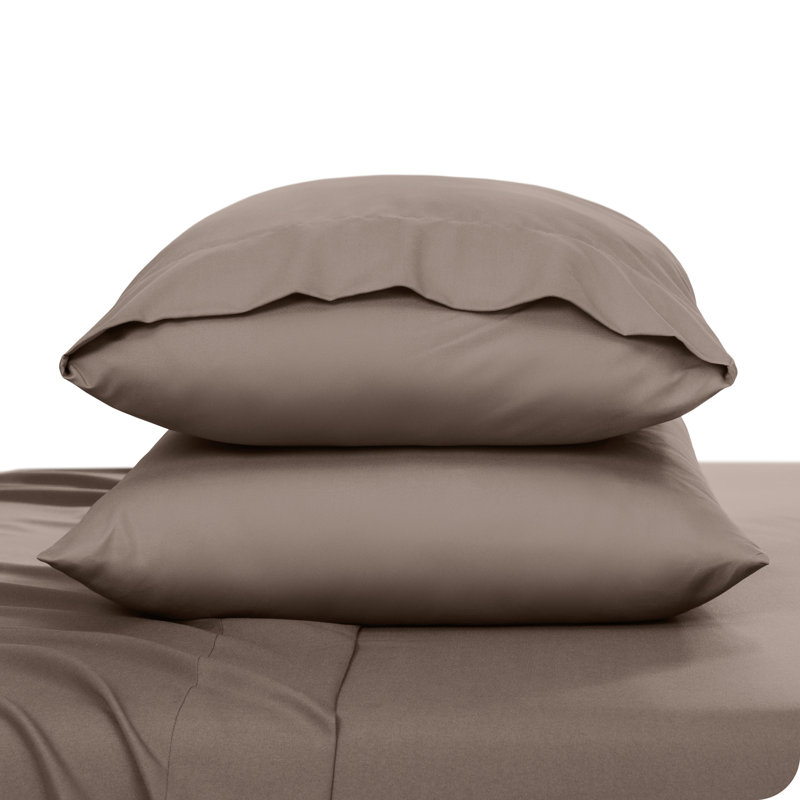 Microfiber Pillowcase Set Envelope Closure, Taupe, King Pillow Case