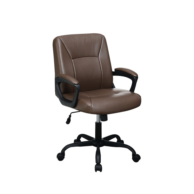 Chaise de bureau à hauteur réglable, brun, avec chaise rembourrée brune pour un espace de travail productif