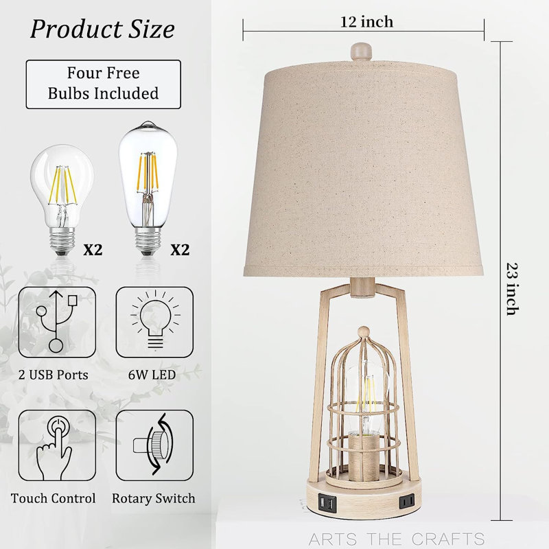 Quinnlyn Metal USB Table Lamp