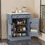 Grande armoire de cuisine 17,5 pouces avec plateau en faux marbre, rangement pour bar à café, tablettes réglables et tiroir - 17 po-1690130957