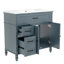 Ensemble de meuble-lavabo simple 36 po avec plateau en céramique Modern-529840719