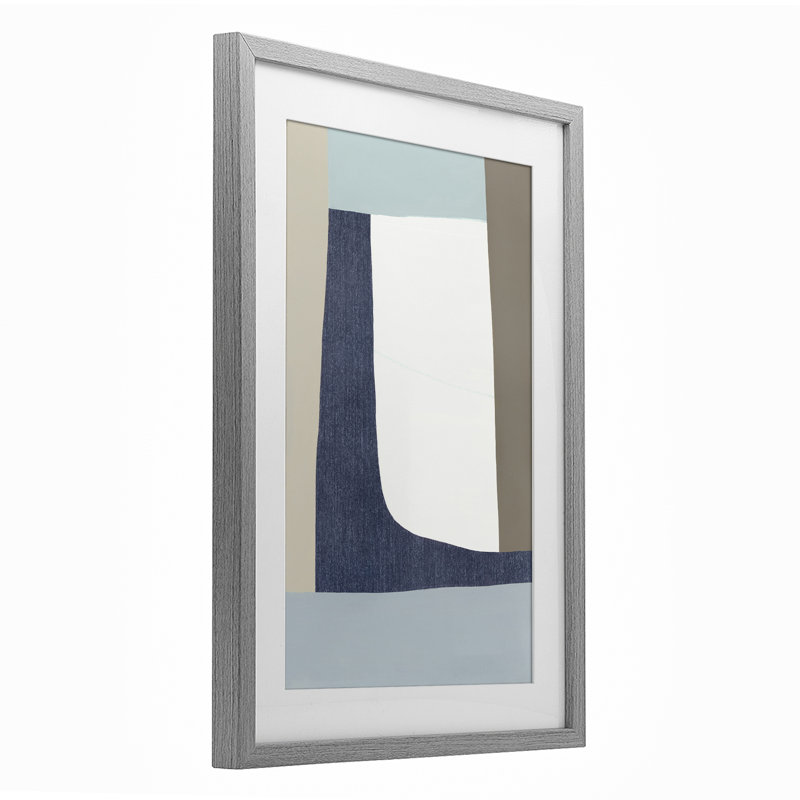 Earthy Natural Flow, reproduction encadrée sous verre, conception par Hannah Dawson, Cadre de ferme gris, H 23 po x l 17 po