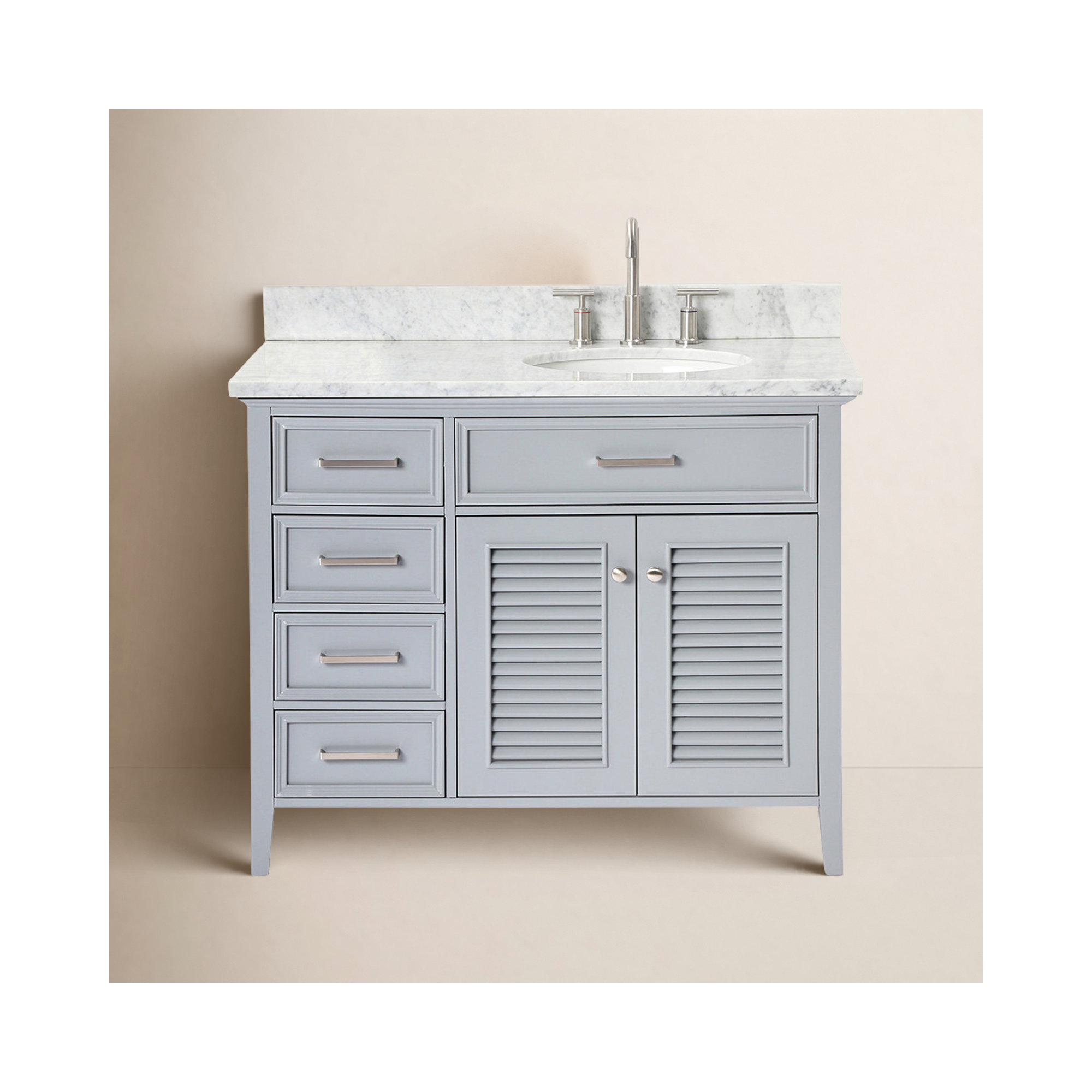 43'' Single Bathroom Vanity, Left, Gray