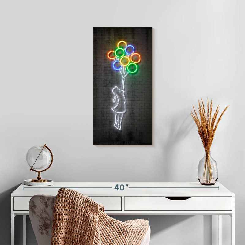 Flying Balloons, 24" H x 12" W
