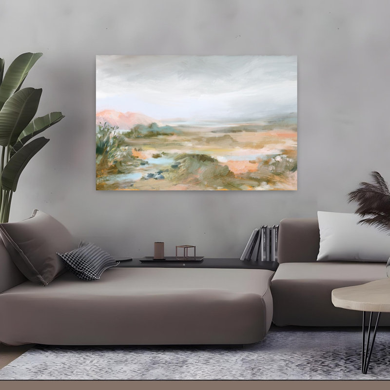 Art contemporain, paysage contemporain abstrait, art naturel, H 32 po x l 48 po