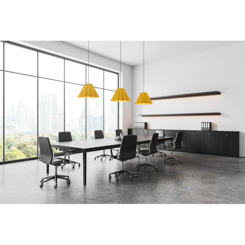 Luminaire suspendu moyen Lora 56, Jaune, H 14,3 po x l 22,8 po x P 22,8 po
