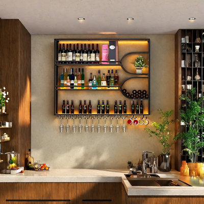 Porte-bouteilles de vin mural à plusieurs niveaux