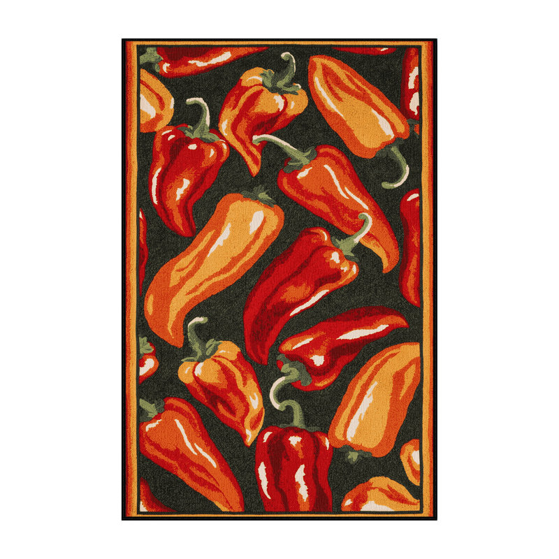  Tapis lavable piments Habanero, Rectangulaire 2 pi x 3 pi