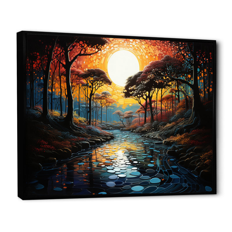 «Bishan Forest Harmony of Elements I», reproduction, Cadre flottant noir, 16" H x 32" W