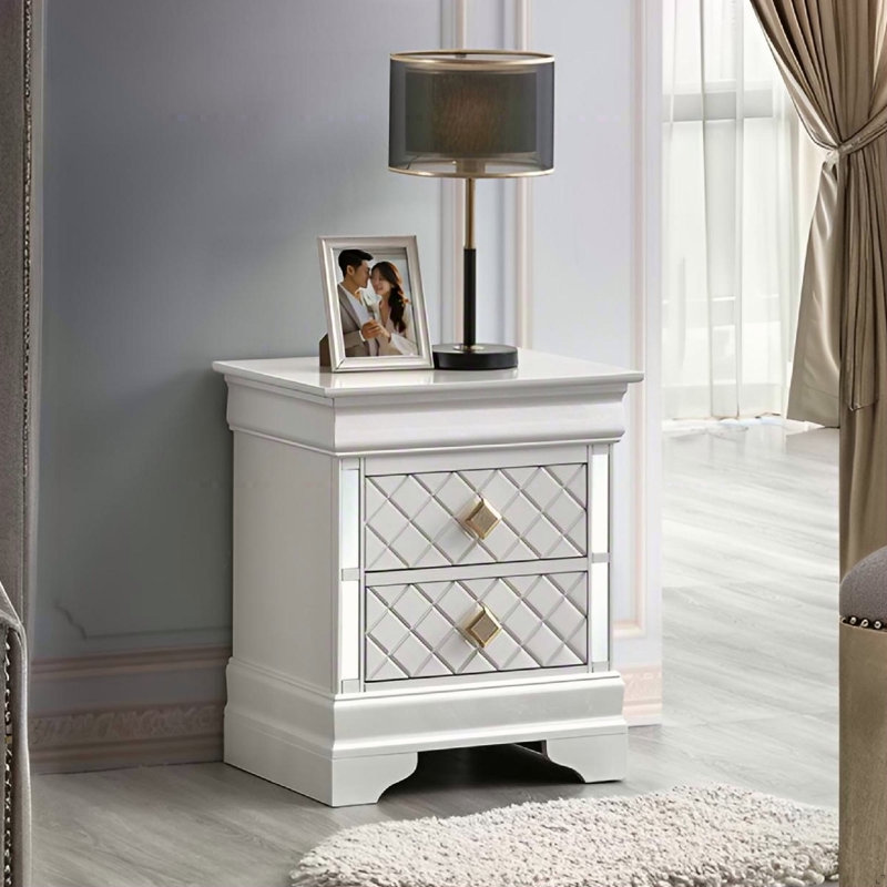 Table de chevet Verona G6735-N blanc perle