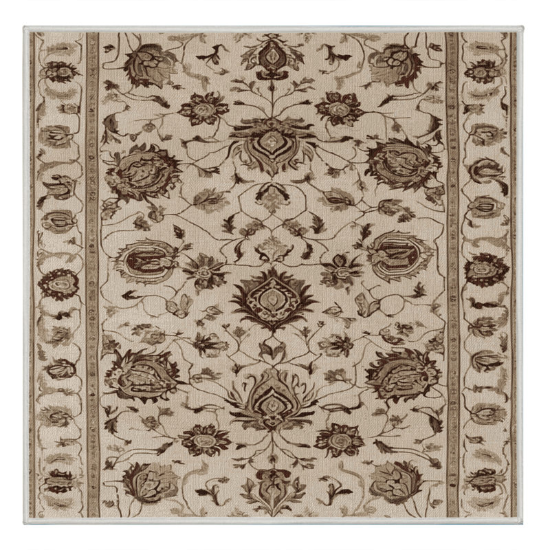 Machine Washable Persian Beige Area Rug, Square 3'