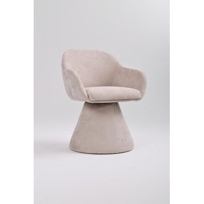 Chaise de salle à manger pivotante à 360 degrés avec pied conique, fauteuil d'appoint rembourré de forme cylindrique avec accoudoirs inclinés pour salle à manger, cuisine et salon