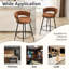 Bohdalice PU Leatherette Bar Stool (set of 2), With Braided Backrest And Footrest, Swivel Bar Stool, Seat Height 90.93cm, For The Kitchen, Dining Room And Home Bar-1835968576