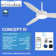 54" Concept IV 3 -Blade LED Smart Standard Ceiling Fan with Remote Control and Light Kit Included