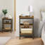 Grand lit en métal avec 2 tables de chevet brunes - ensemble de chambre à coucher moderne 3 pièces-947535286-947535291