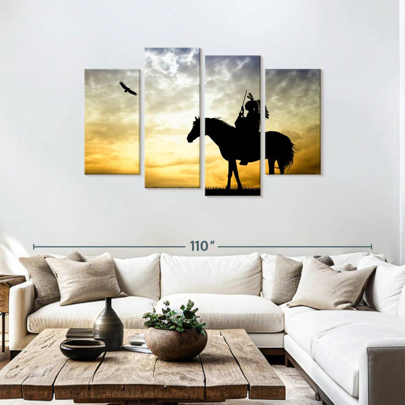 Lelar Indian On Horse, 48'' H x 75'' W