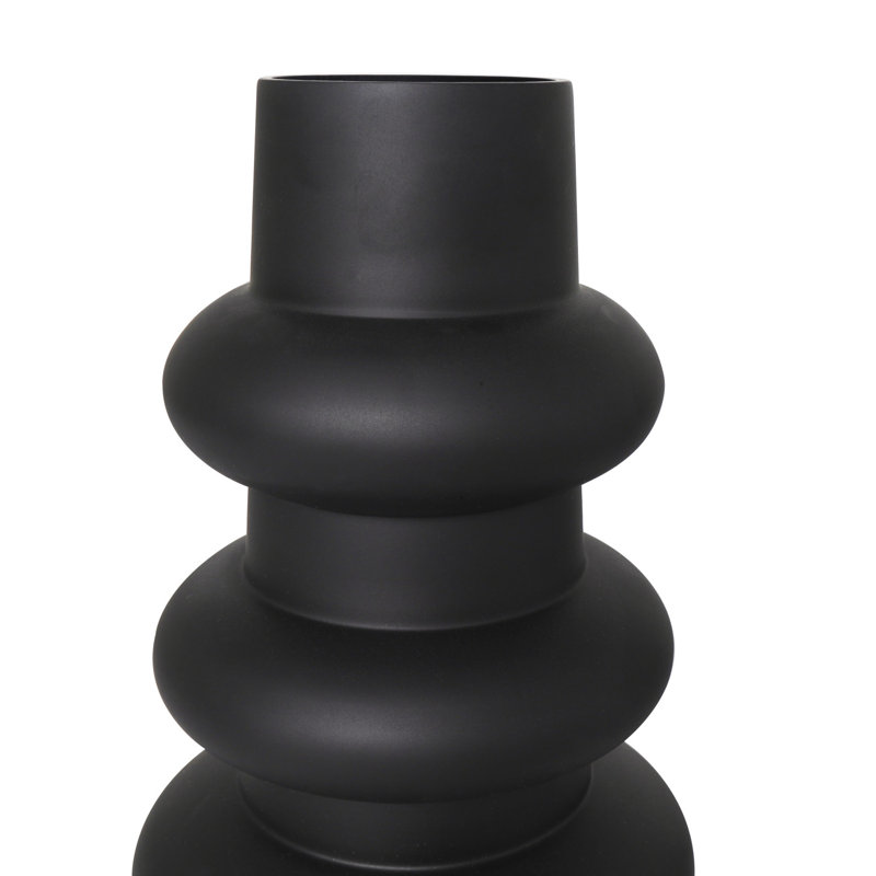 Mable 2-Piece Set Glass Table Vase, Black