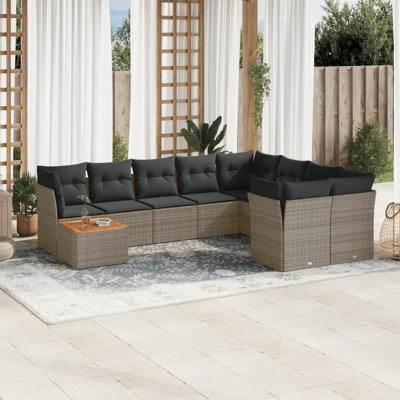  Ensemble de canapé de jardin gris