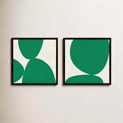 Black Ink " Green Ink. Set of 2 " Painting by Lee Lessem
