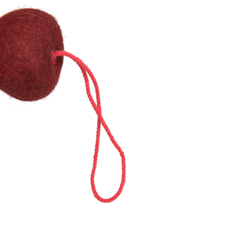 Guirlande 72 "Pom Pom, Rouge / vert / bourgogne