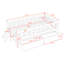 Lit plateforme simple en bois avec garde-corps et deux tiroirs-398613218