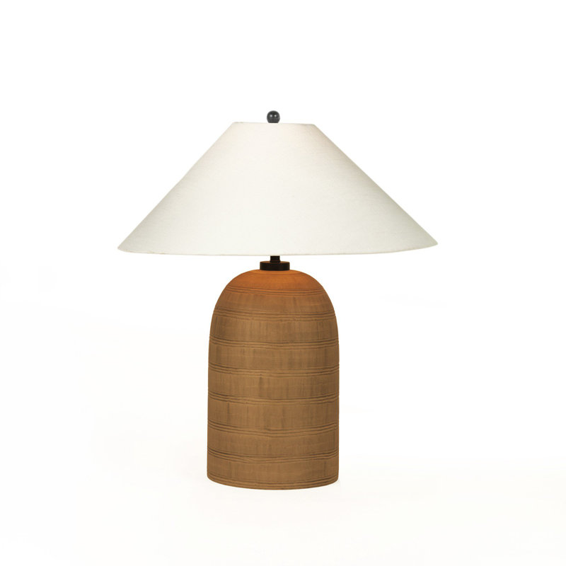 Brynner Table Lamp, Etched Amber Glass