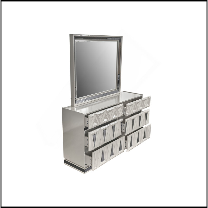Miroir de style moderne et contemporain fait de bois et d'accents dorés en noir et or. (INCLUT LE MIROIR SEULEMENT)
