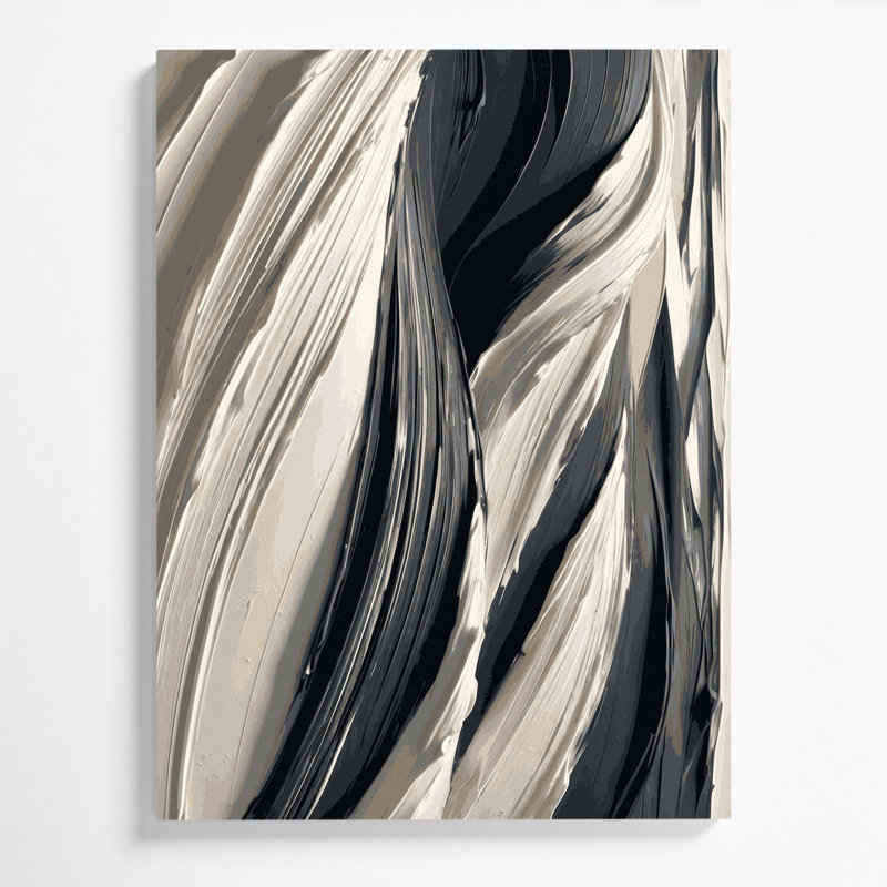 Art mural sur toile gris anthracite DiagonalStripes, H 16 po x l 20 po