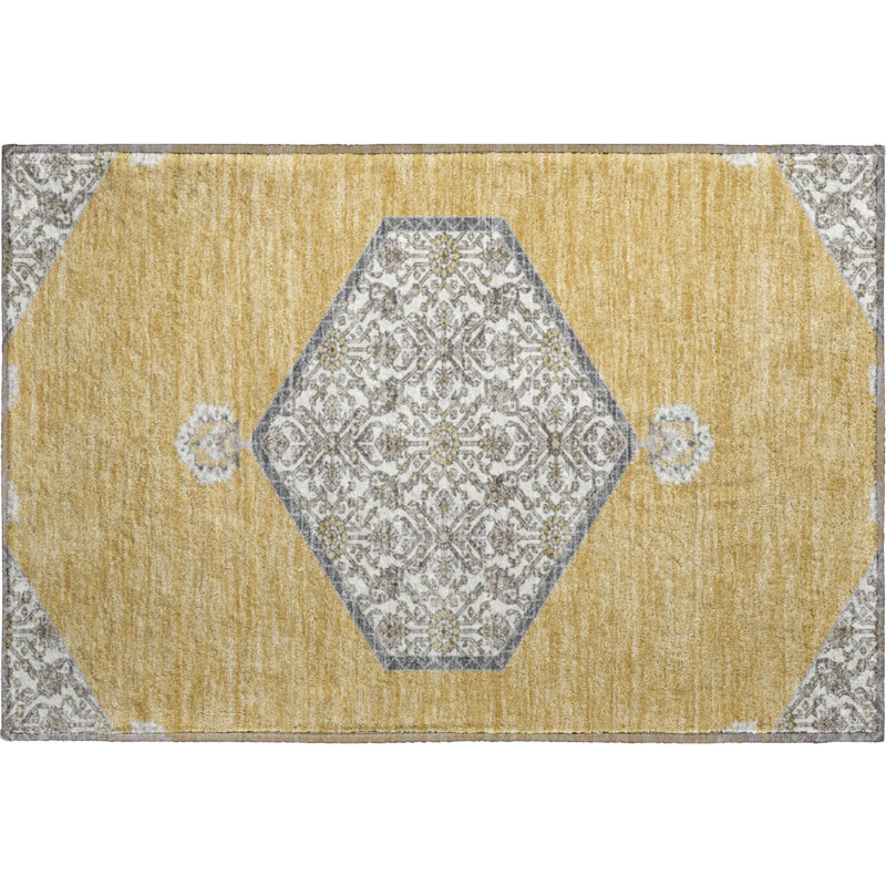 Tapis oriental de qualité supérieure lavable à la machine Jahnke AMF1011, Rectangle 1 pi 8 po x 2 pi 6 po