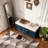 Storage Bench with 2 Drawers and 2 Cabinets, Shoe Bench with Removable Cushion-1999873355