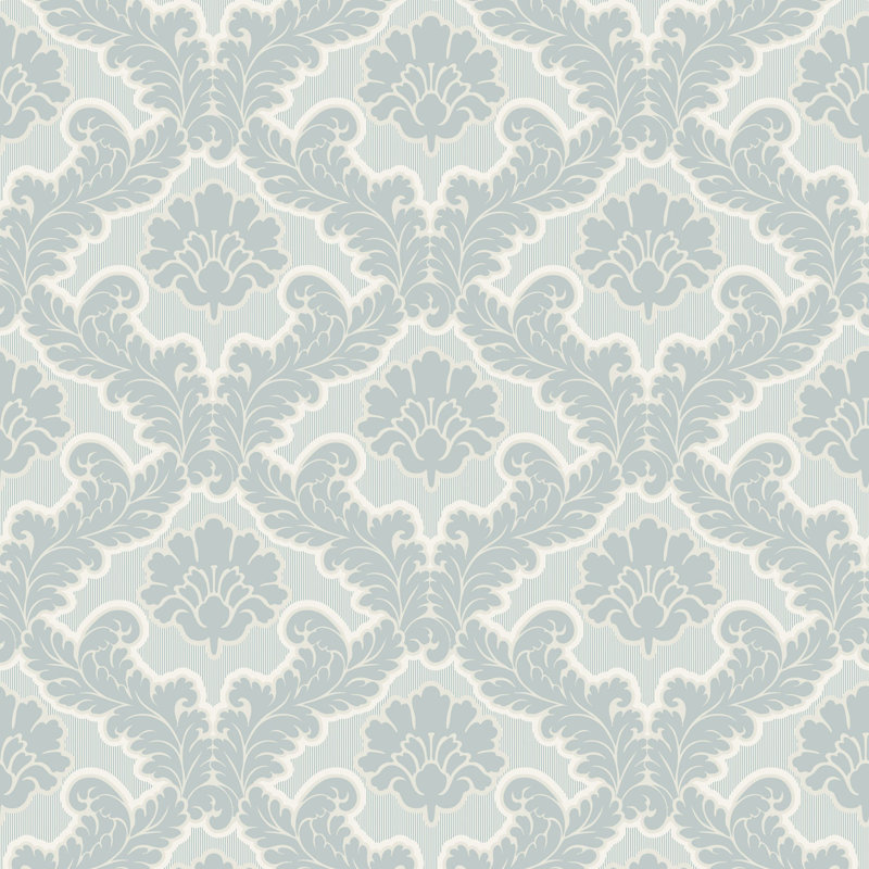 Drawing Room Leaf - Platinum Wallpaper