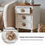 Vintage Rustic Nightstand With 3 Drawers-1002501058