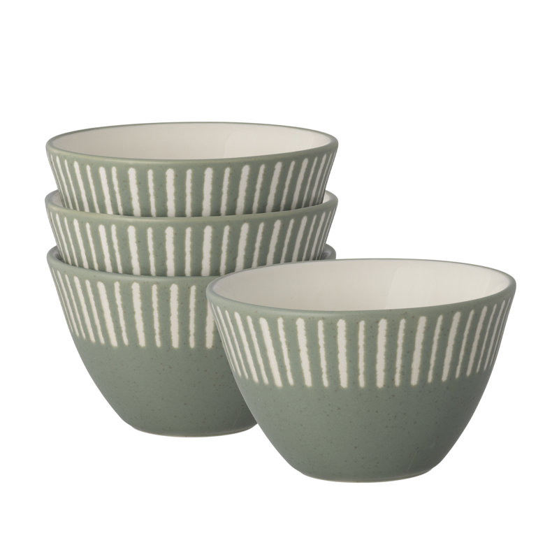 Ensemble de 4 mini bols à rayures Colorwave, 4 po, 8 oz, Vert