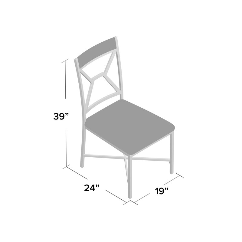 Chaise d'appoint grise à dossier croisé Bairoil