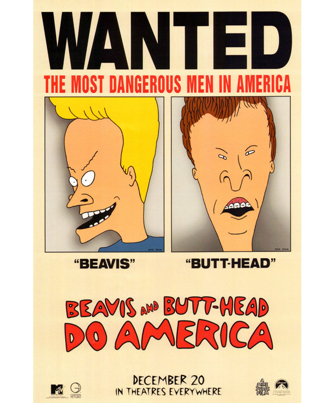 Beavis et bout à bout, H 18 po x l 12 po