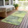 Machine Washable Indoor/Outdoor Xhevrie Green Rug
