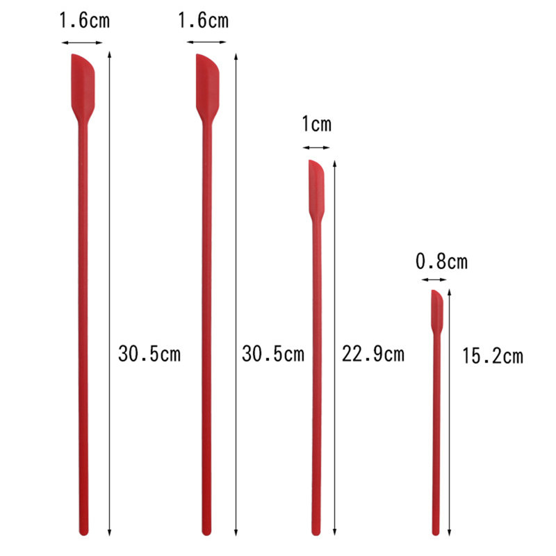 4 pièces / ensemble spatule en silicone souple et portable, Noir