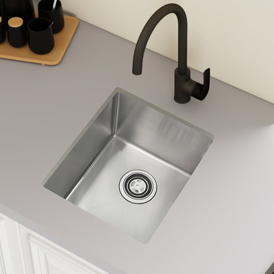 15 X 17 Inch Undermount Kitchen Sink, 16 Gauge Stainless Steel Wet Bar Or Prep Sinks Single Bowl