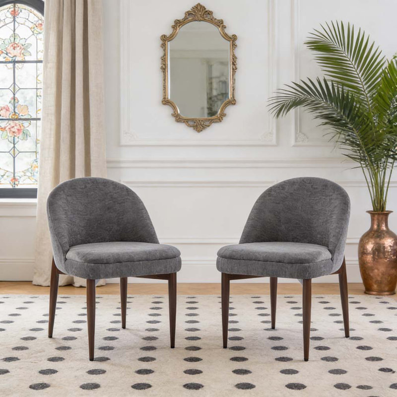 Fabric Upholstered Iron Dining Chair