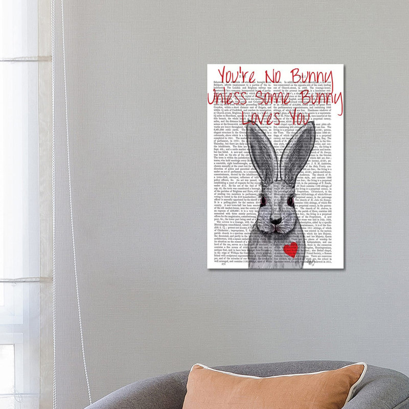 You're No Bunny by Fab Funky - Wrapped Canvas Print, 20.32 cm H x 30.48 cm W